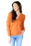 1625 FUZZY BUTTON SWEATER RUST