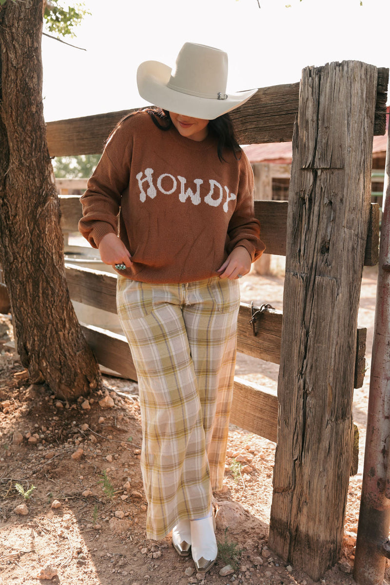 6938 HOWDY BROWN SWEATER