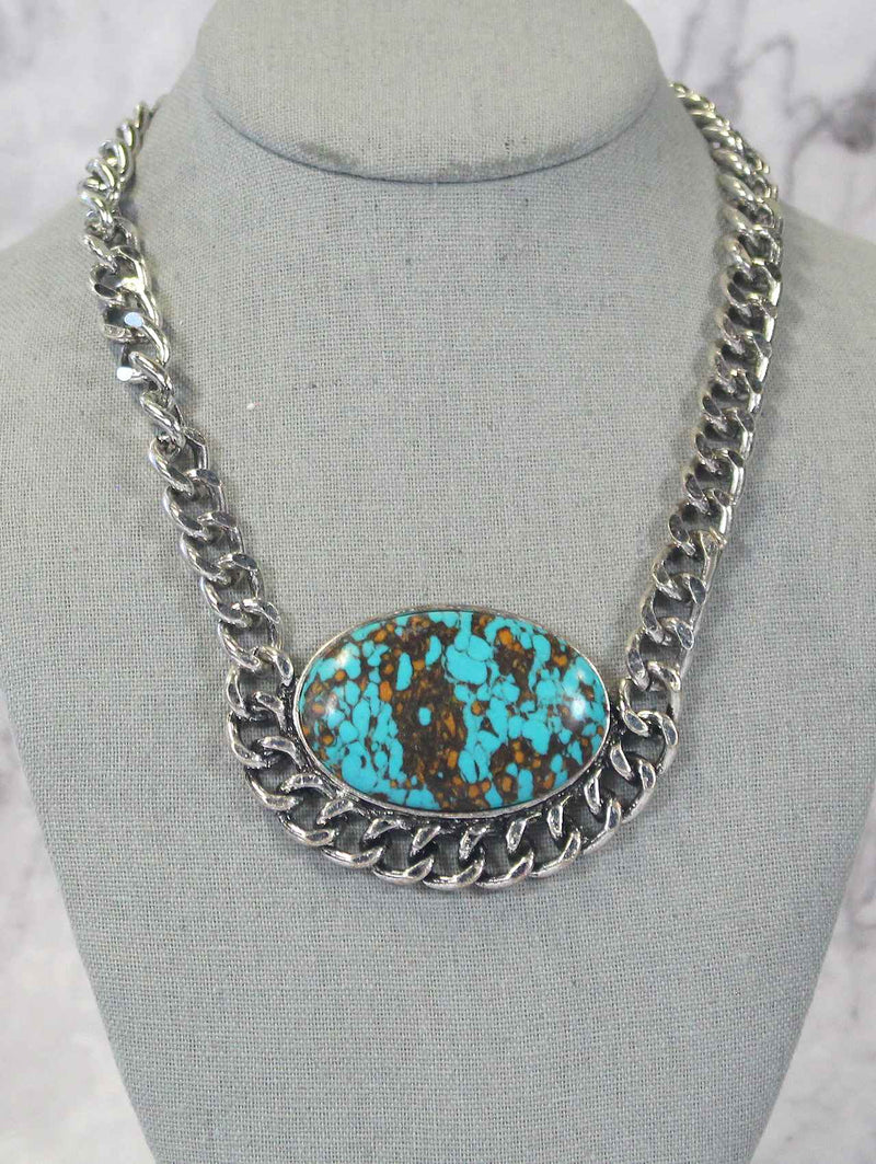 0969 TURQUOISE OVAL NECKLACE