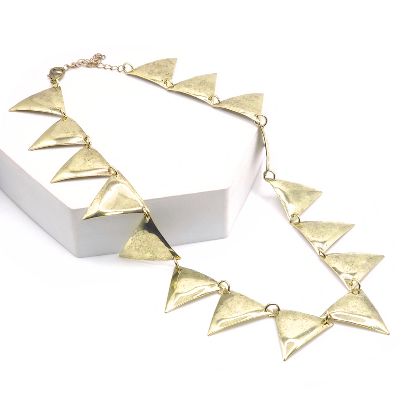 7003-GD Gold Triangles Necklace